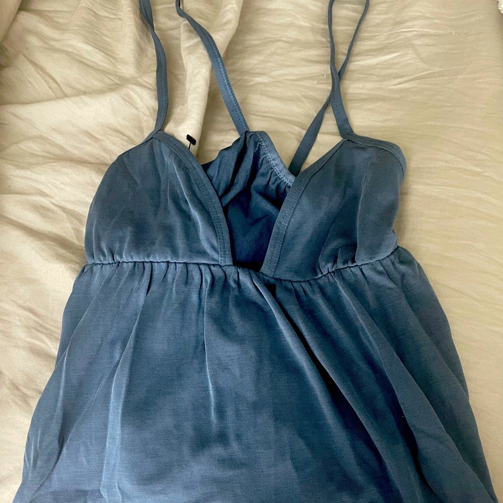 NWT Express criss cross back blue tank XS